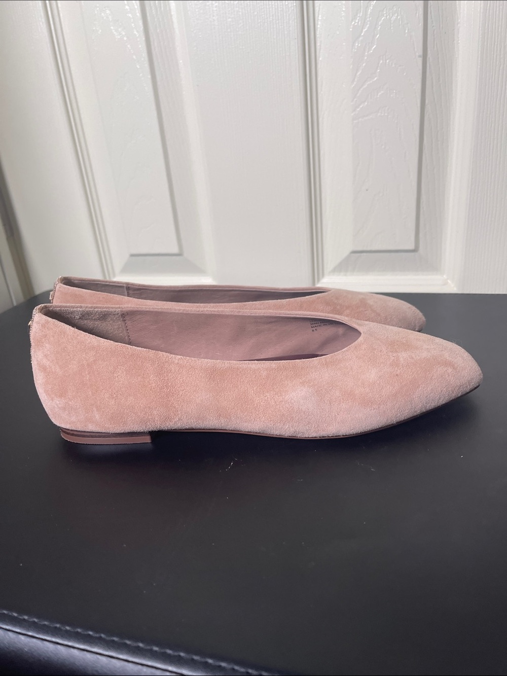 Birdies Nude Suede Square-Toe Flats - Picture 4 of 7
